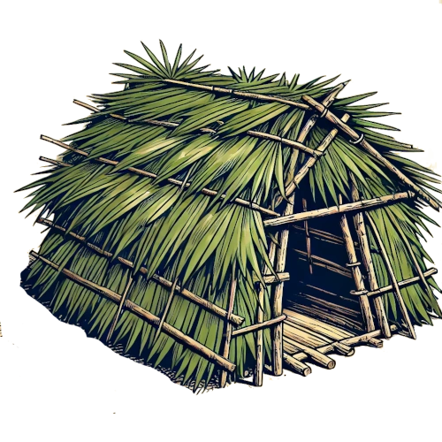 provisorische Hütte